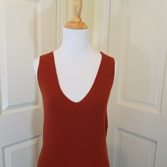 ZARA SLEEVELESS SWEATER DRESS WITH TIE - Picture 3 of 4